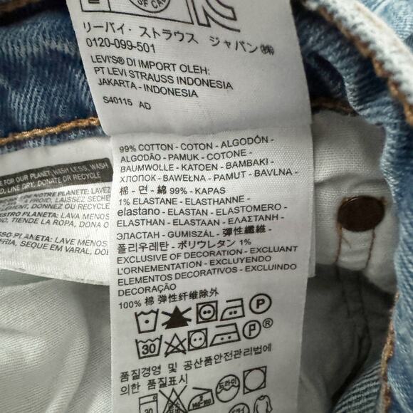 LEVI'S 501 Button Fly Distressed Straight Leg Jeans 27 - Picture 12 of 12